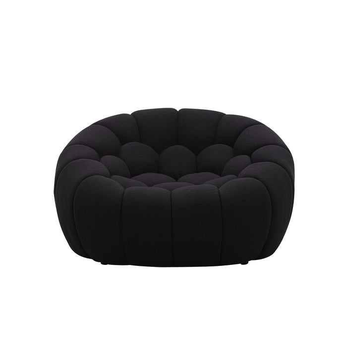VIG Furniture - Divani Casa Yolonda Modern Curved Black Fabric Chair - VGEV-2126C-CHR-BLK - GreatFurnitureDeal