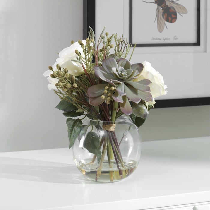 Uttermost - Belmonte Floral Bouquet & Vase - 60182 - GreatFurnitureDeal