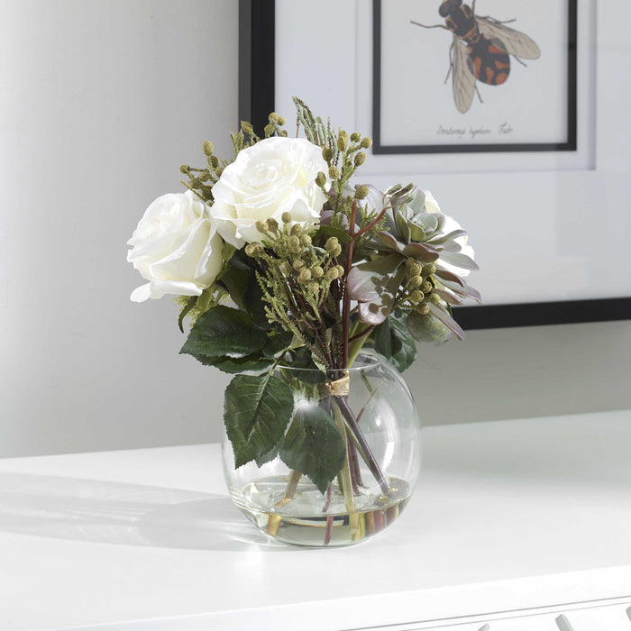 Uttermost - Belmonte Floral Bouquet & Vase - 60182 - GreatFurnitureDeal