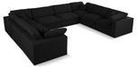 Meridian Furniture - Serene 158" Black Linen Textured Fabric Upholstered Deluxe Comfort 8pc. Sectional - 601Black-Sec8A - GreatFurnitureDeal