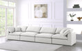 Meridian Furniture - Serene 158" Cream Linen Textured Fabric Upholstered Deluxe Comfort 4pc. Sofa - 601Cream-S158 - GreatFurnitureDeal
