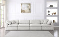 Meridian Furniture - Serene 158" Cream Linen Textured Fabric Upholstered Deluxe Comfort 4pc. Sofa - 601Cream-S158 - GreatFurnitureDeal