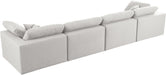 Meridian Furniture - Serene 158" Cream Linen Textured Fabric Upholstered Deluxe Comfort 4pc. Sofa - 601Cream-S158 - GreatFurnitureDeal