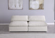 Meridian Furniture - Serene 78" Cream Linen Textured Fabric Upholstered Deluxe Comfort 2pc. Armless Sofa - 601Cream-S78 - GreatFurnitureDeal