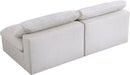 Meridian Furniture - Serene 78" Cream Linen Textured Fabric Upholstered Deluxe Comfort 2pc. Armless Sofa - 601Cream-S78 - GreatFurnitureDeal