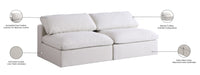 Meridian Furniture - Serene 78" Cream Linen Textured Fabric Upholstered Deluxe Comfort 2pc. Armless Sofa - 601Cream-S78 - GreatFurnitureDeal