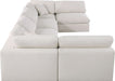 Meridian Furniture - Serene 158" Cream Linen Textured Fabric Upholstered Deluxe Comfort 6pc. Sectional - 601Cream-Sec6D - GreatFurnitureDeal
