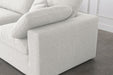 Meridian Furniture - Serene 158" Cream Linen Textured Fabric Upholstered Deluxe Comfort 6pc. Sectional - 601Cream-Sec6D - GreatFurnitureDeal