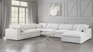 Meridian Furniture - Serene 158" Cream Linen Textured Fabric Upholstered Deluxe Comfort 7pc. Sectional - 601Cream-Sec7A - GreatFurnitureDeal