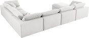 Meridian Furniture - Serene 158" Cream Linen Textured Fabric Upholstered Deluxe Comfort 7pc. Sectional - 601Cream-Sec7A - GreatFurnitureDeal
