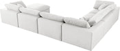 Meridian Furniture - Serene 158" Cream Linen Textured Fabric Upholstered Deluxe Comfort 7pc. Sectional - 601Cream-Sec7A - GreatFurnitureDeal
