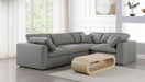 Meridian Furniture - Serene 119" Grey Linen Textured Fabric Upholstered Deluxe Comfort 4pc. Sectional - 601Grey-Sec4C - GreatFurnitureDeal