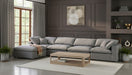 Meridian Furniture - Serene 158" Grey Linen Textured Fabric Upholstered Deluxe Comfort 5pc. Sectional - 601Grey-Sec5A - GreatFurnitureDeal