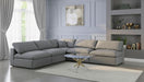 Meridian Furniture - Serene 118" Grey Linen Textured Fabric Upholstered Deluxe Comfort 5pc. Sectional - 601Grey-Sec5B - GreatFurnitureDeal