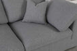 Meridian Furniture - Serene 119" Grey Linen Textured Fabric Upholstered Deluxe Comfort 5pc. Sectional - 601Grey-Sec5C - GreatFurnitureDeal