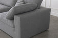 Meridian Furniture - Serene 158" Grey Linen Textured Fabric Upholstered Deluxe Comfort 5pc. Sectional - 601Grey-Sec5D - GreatFurnitureDeal