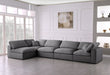 Meridian Furniture - Serene 158" Grey Linen Textured Fabric Upholstered Deluxe Comfort 5pc. Sectional - 601Grey-Sec5D - GreatFurnitureDeal