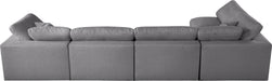 Meridian Furniture - Serene 158" Grey Linen Textured Fabric Upholstered Deluxe Comfort 5pc. Sectional - 601Grey-Sec5D - GreatFurnitureDeal