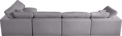 Meridian Furniture - Serene 158" Grey Linen Textured Fabric Upholstered Deluxe Comfort 5pc. Sectional - 601Grey-Sec5D - GreatFurnitureDeal