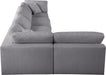 Meridian Furniture - Serene 158" Grey Linen Textured Fabric Upholstered Deluxe Comfort 5pc. Sectional - 601Grey-Sec5D - GreatFurnitureDeal