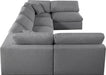 Meridian Furniture - Serene 158" Grey Linen Textured Fabric Upholstered Deluxe Comfort 6pc. Sectional - 601Grey-Sec6D - GreatFurnitureDeal
