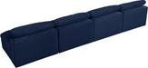 Meridian Furniture - Serene 156" Navy Linen Textured Fabric Upholstered Deluxe Comfort 4pc. Armless Sofa - 601Navy-S156 - GreatFurnitureDeal