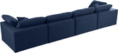 Meridian Furniture - Serene 158" Navy Linen Textured Fabric Upholstered Deluxe Comfort 4pc. Sofa - 601Navy-S158 - GreatFurnitureDeal