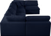Meridian Furniture - Serene 158" Navy Linen Textured Fabric Upholstered Deluxe Comfort 6pc. Sectional - 601Navy-Sec6D - GreatFurnitureDeal