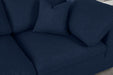 Meridian Furniture - Serene 158" Navy Linen Textured Fabric Upholstered Deluxe Comfort 6pc. Sectional - 601Navy-Sec6D - GreatFurnitureDeal