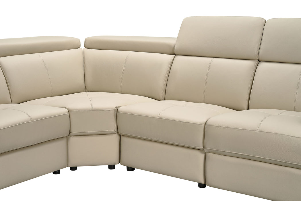 ESF Furniture - 2119 Sectional and Armchair w/ Manual Recliners in Beige - 2119-SECTIONAL