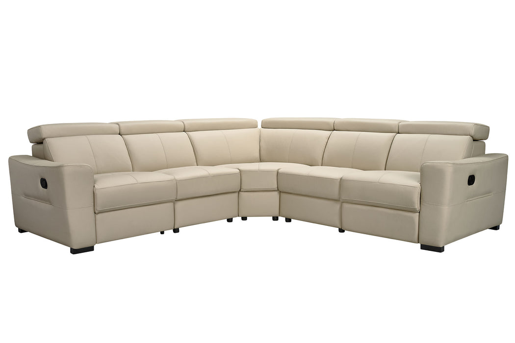 ESF Furniture - 2119 Sectional and Armchair w/ Manual Recliners in Beige - 2119-SECTIONAL