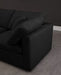 Meridian Furniture - Plush 140" Black Velvet Upholstered Standard Comfort 8pc. Sectional - 602Black-Sec8A - GreatFurnitureDeal
