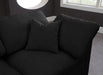 Meridian Furniture - Plush 140" Black Velvet Upholstered Standard Comfort 8pc. Sectional - 602Black-Sec8A - GreatFurnitureDeal
