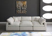 Meridian Furniture - Plush 105" Cream Velvet Upholstered Standard Comfort 6pc. Sectional - 602Cream-Sec6C - GreatFurnitureDeal