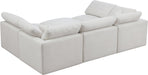 Meridian Furniture - Plush 105" Cream Velvet Upholstered Standard Comfort 6pc. Sectional - 602Cream-Sec6C - GreatFurnitureDeal