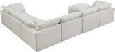 Meridian Furniture - Plush 140" Cream Velvet Upholstered Standard Comfort 7pc. Sectional - 602Cream-Sec7A - GreatFurnitureDeal