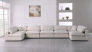 Meridian Furniture - Plush 175" Cream Velvet Upholstered Standard Comfort 7pc. Sectional - 602Cream-Sec7B - GreatFurnitureDeal