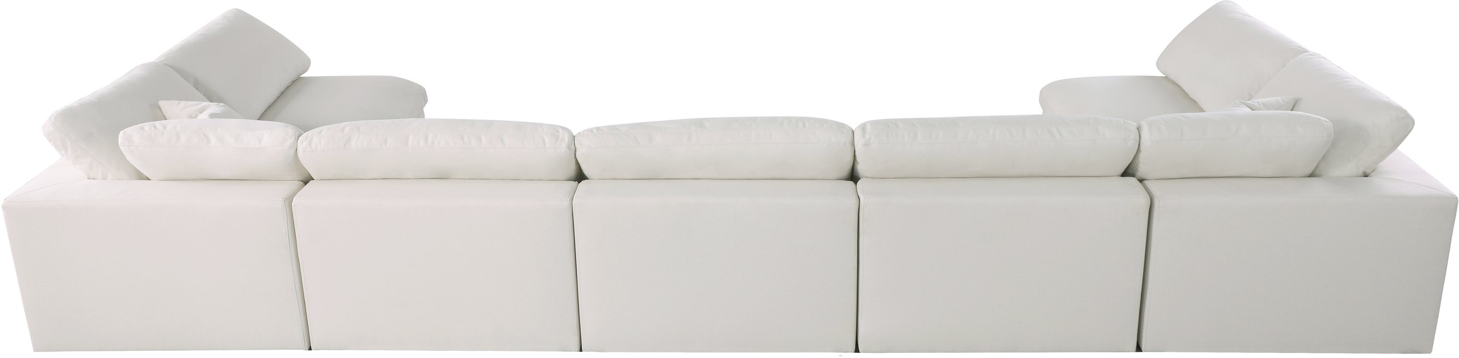 Meridian Furniture - Plush 175" Cream Velvet Upholstered Standard Comfort 7pc. Sectional - 602Cream-Sec7B - GreatFurnitureDeal