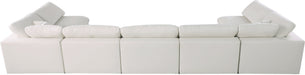 Meridian Furniture - Plush 175" Cream Velvet Upholstered Standard Comfort 7pc. Sectional - 602Cream-Sec7B - GreatFurnitureDeal
