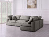 Meridian Furniture - Plush 105" Grey Velvet Upholstered Standard Comfort 4pc. Sectional - 602Grey-Sec4B - GreatFurnitureDeal