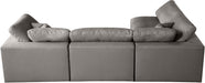 Meridian Furniture - Plush 105" Grey Velvet Upholstered Standard Comfort 4pc. Sectional - 602Grey-Sec4B - GreatFurnitureDeal