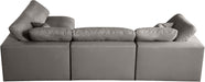 Meridian Furniture - Plush 105" Grey Velvet Upholstered Standard Comfort 4pc. Sectional - 602Grey-Sec4B - GreatFurnitureDeal