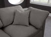 Meridian Furniture - Plush 105" Grey Velvet Upholstered Standard Comfort 4pc. Sectional - 602Grey-Sec4B - GreatFurnitureDeal