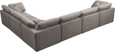 Meridian Furniture - Plush 140" Grey Velvet Upholstered Standard Comfort 6pc. Sectional - 602Grey-Sec6A - GreatFurnitureDeal