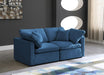Meridian Furniture - Plush 70" Navy Velvet Upholstered Standard Comfort 2pc. Loveseat - 602Navy-S70 - GreatFurnitureDeal