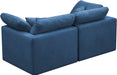 Meridian Furniture - Plush 70" Navy Velvet Upholstered Standard Comfort 2pc. Loveseat - 602Navy-S70 - GreatFurnitureDeal
