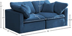 Meridian Furniture - Plush 70" Navy Velvet Upholstered Standard Comfort 2pc. Loveseat - 602Navy-S70 - GreatFurnitureDeal