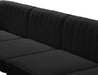 Meridian Furniture - Alina 91" Black Velvet Upholstered 4pc. Sectional - 604Black-Sec4A - GreatFurnitureDeal