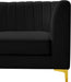 Meridian Furniture - Alina 91" Black Velvet Upholstered 4pc. Sectional - 604Black-Sec4A - GreatFurnitureDeal
