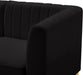 Meridian Furniture - Alina 116.5" Black Velvet Upholstered 6pc. Sectional - 604Black-Sec6A - GreatFurnitureDeal